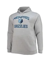 Men's Heathered Gray Memphis Grizzlies Big and Tall Heart Soul Pullover Hoodie