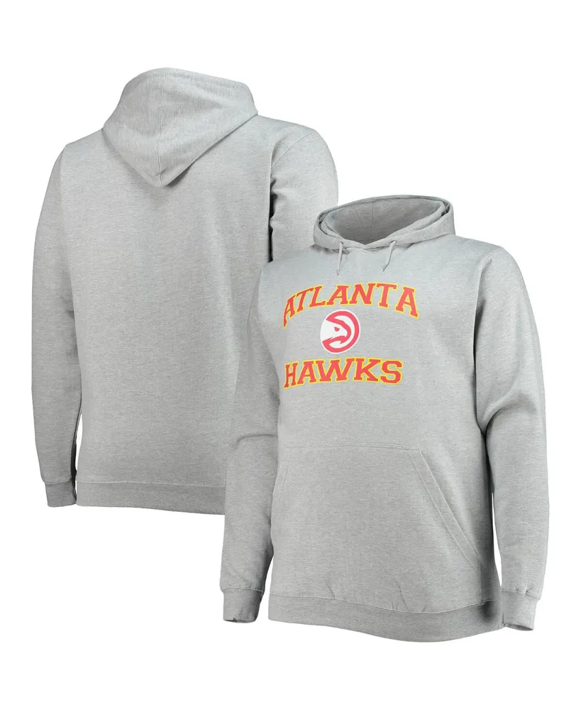 Men's Heathered Gray Atlanta Hawks Big and Tall Heart Soul Pullover Hoodie