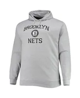 Men's Heathered Gray Brooklyn Nets Big and Tall Heart Soul Pullover Hoodie