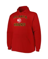 Men's Red Atlanta Hawks Big and Tall Heart Soul Pullover Hoodie