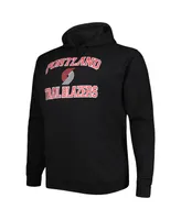 Men's Black Portland Trail Blazers Big and Tall Heart Soul Pullover Hoodie