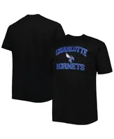 Men's Black Charlotte Hornets Big and Tall Heart Soul T-shirt