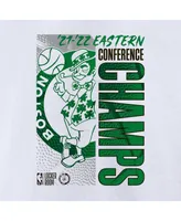 Women's Fanatics White Boston Celtics 2022 Eastern Conference Champions Plus Size Locker Room V-Neck T-shirt