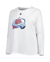 Women's Cale Makar White Colorado Avalanche Plus Name and Number Long Sleeve T-shirt