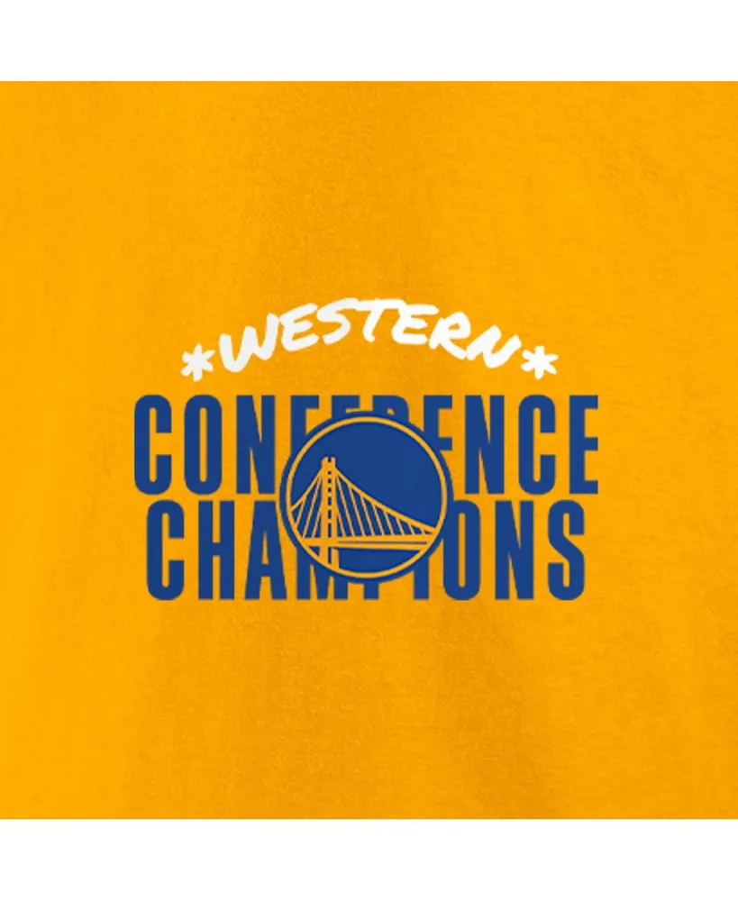 Women's Fanatics Gold Golden State Warriors 2022 Western Conference Champions Balanced Attack Roster V-Neck T-shirt