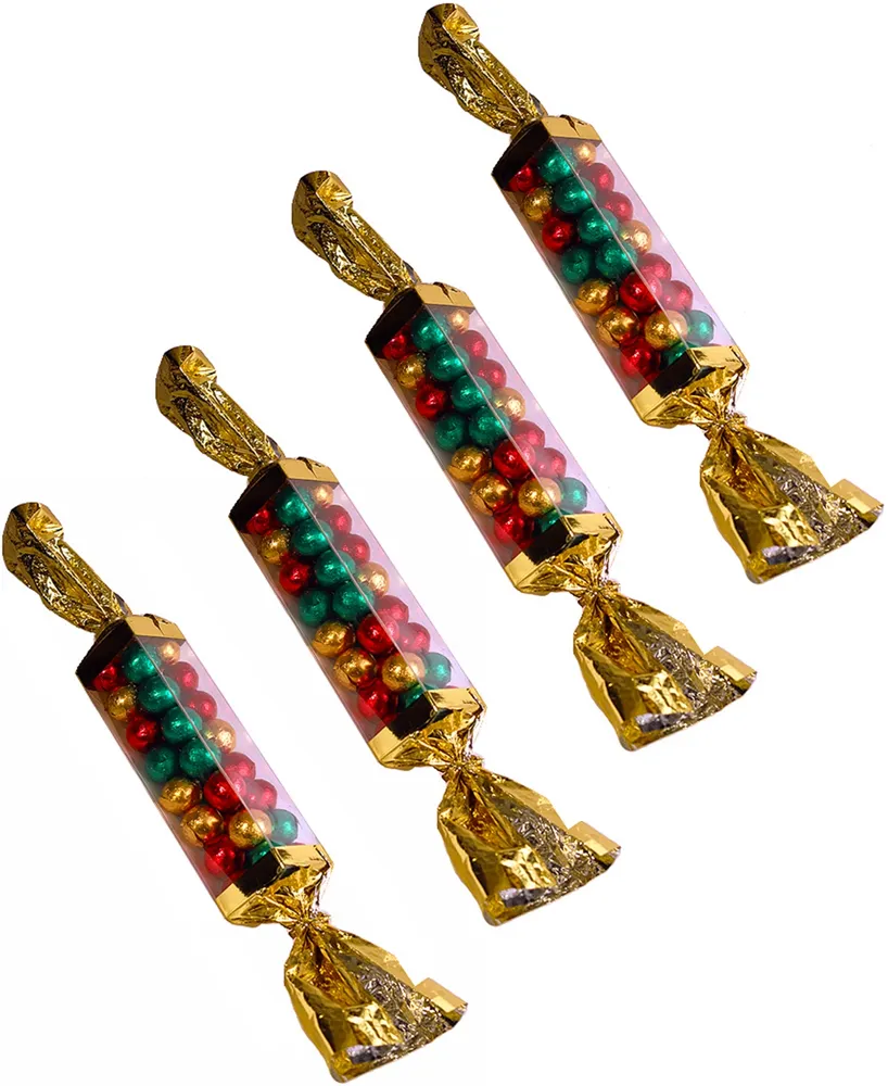 Betsy Ann Chocolates Christmas Milk Chocolate Poppers , Set of 4