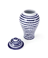 Mikasa Stripe Ceramic Canister with Lid