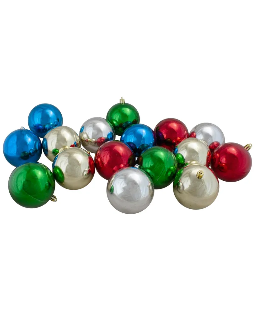 Northlight 60 Count Traditional Shatterproof 2- Finish Christmas Ball Ornaments 60mm Set, 2.5"