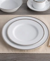 Noritake Whiteridge Platinum Set Of 4 Dinner Plates, 10-1/2"