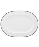 Noritake Whiteridge Platinum Oval Vegetable Bowl, 32 Oz.