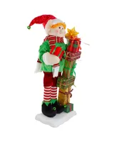 Northlight Santa's Little Animated Elf With Lighted Star Musical Christmas Figure, 30"