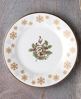 Holly Berry Gold Set of 4 Assorted Appetizer Plates, 6-1/4"