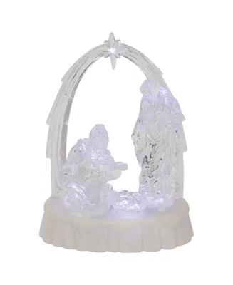 Northlight Led Lighted Musical Icy Crystal Nativity Scene Christmas Decoration, 7"