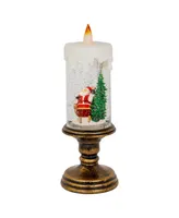 Northlight Led Lighted Glitter Snow Globe Candle Christmas Figurine, 11"