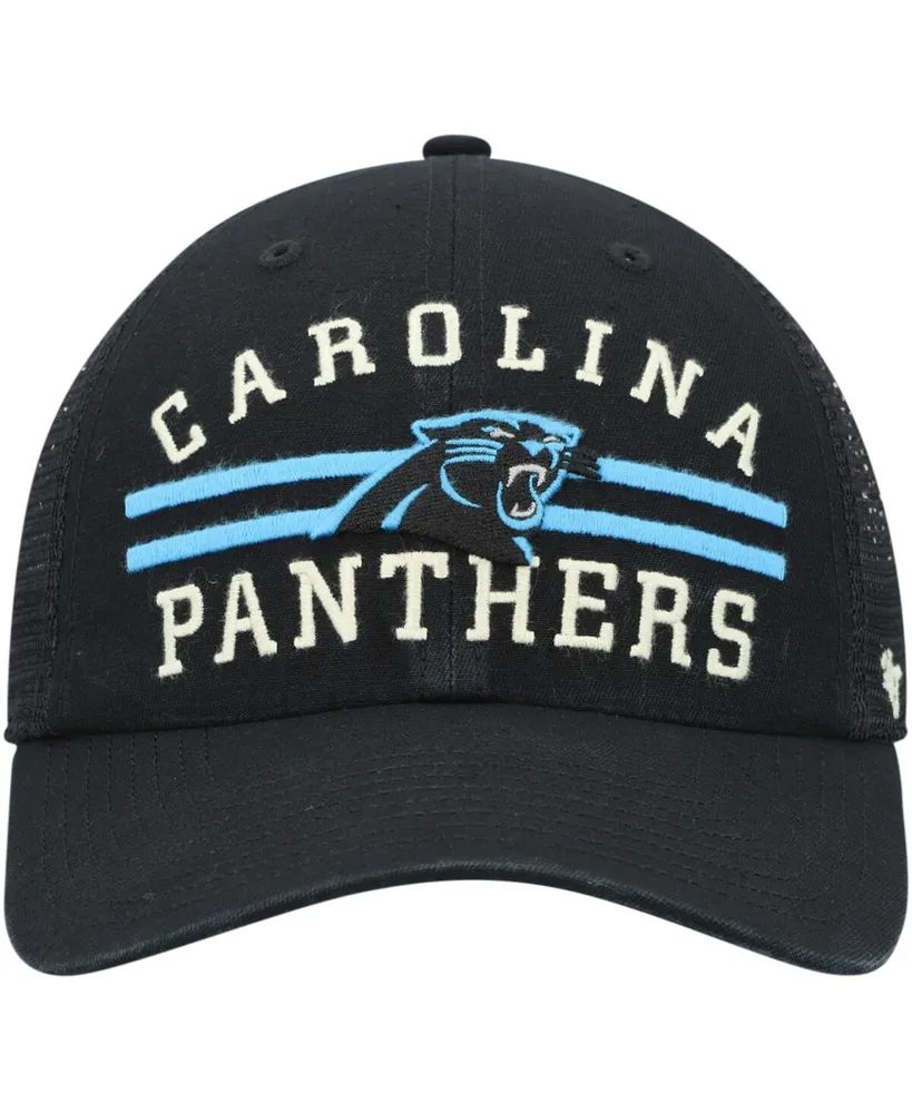 Men's '47 Black Carolina Panthers Highpoint Trucker Clean Up Snapback Hat