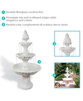 Sunnydaze Decor Welcome Fiberglass Outdoor 3-Tier Water Fountain
