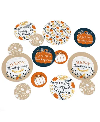 Big Dot of Happiness Happy Thanksgiving - Fall Harvest Party Giant Circle Confetti - Party Decorations - Large Confetti 27 Count