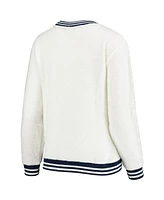 Women's Concepts Sport Cream and Navy Toronto Maple Leafs Granite Sherpa Pullover Sweatshirt