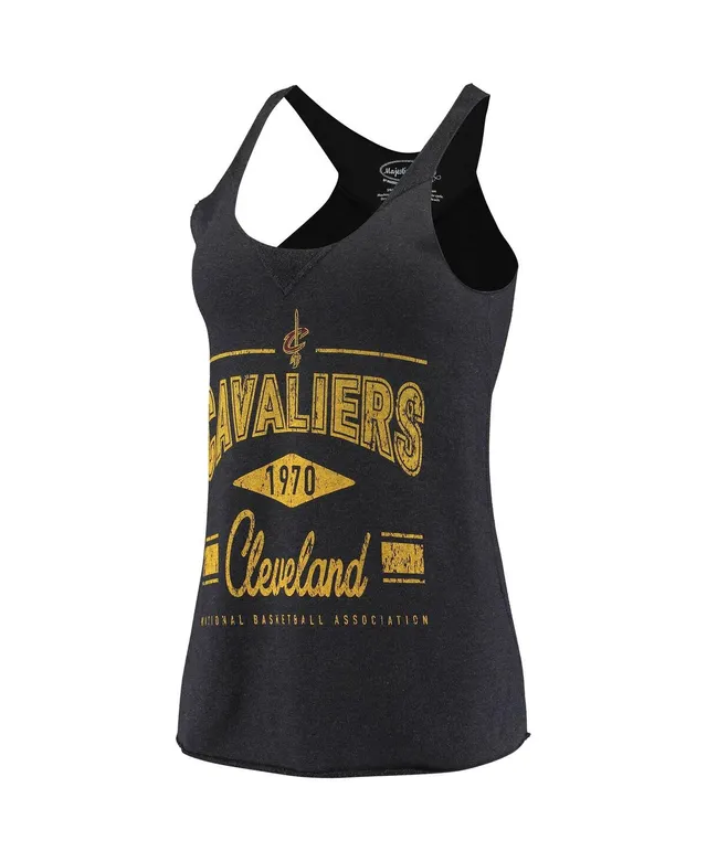 Women's Las Vegas Raiders Majestic Threads Black Racerback Sleeveless  Tri-Blend Dress