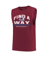 Men's Majestic Threads Burgundy Colorado Avalanche 2022 Stanley Cup Champions Softhand Muscle Tank
