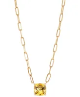 Citrine Paperclip Link 18" Pendant Necklace (1-5/8 ct. t.w.) in 14k Gold-Plated Sterling Silver (Also in Peridot)