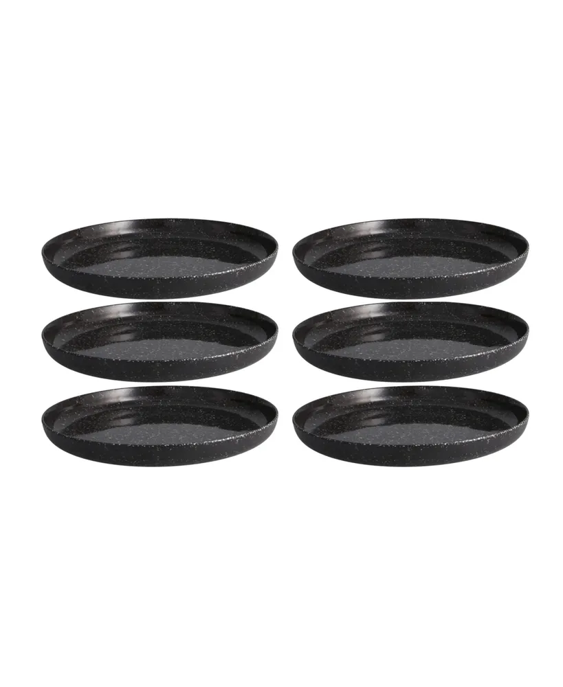 Fortessa Melamine Camp Charcoal Coupe Round Plates, Set of 6