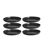 Fortessa Melamine Camp Charcoal Coupe Round Plates, Set of 6