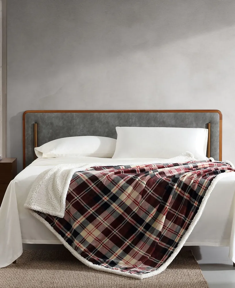 Eddie Bauer Trailhead Plaid Ultra Soft Plush Fleece Throw, 50" x 60"