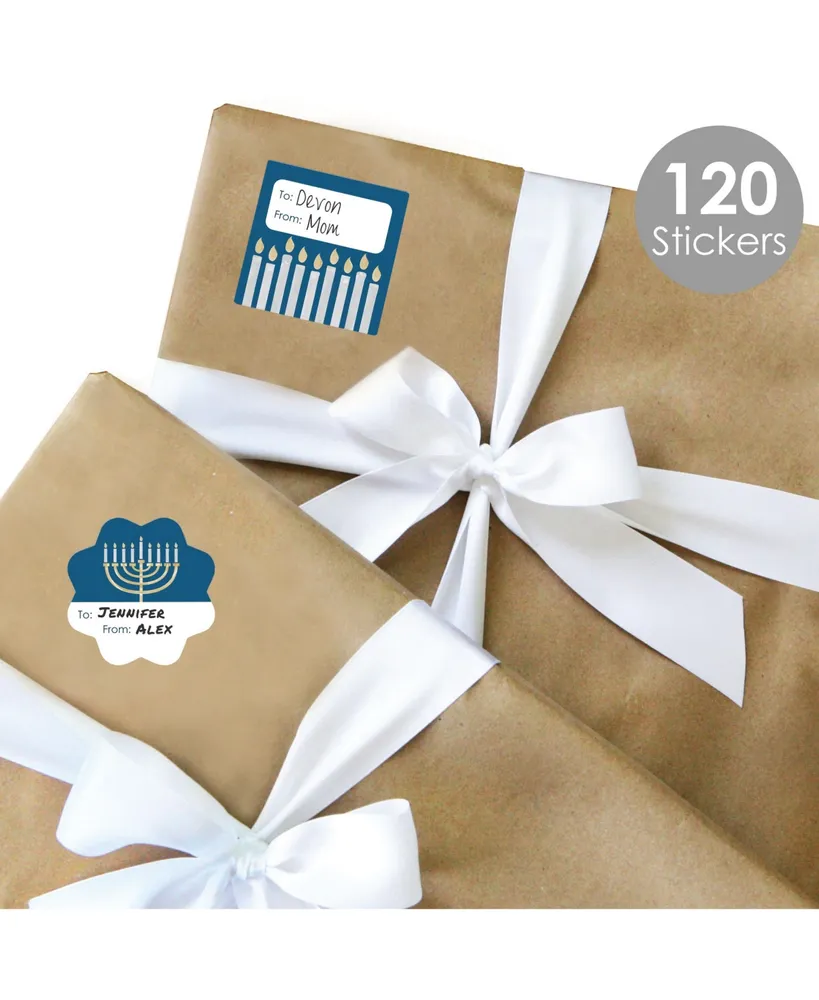 Happy Hanukkah - Chanukah Holiday Party Gift Tag Labels To and From 120 Stickers