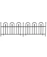 Sunnydaze Decor Strasbourg 6' Set of 2 Steel Decorative Garden Fence Panels - 37.5" W x 30.5" H Per Panel - Black