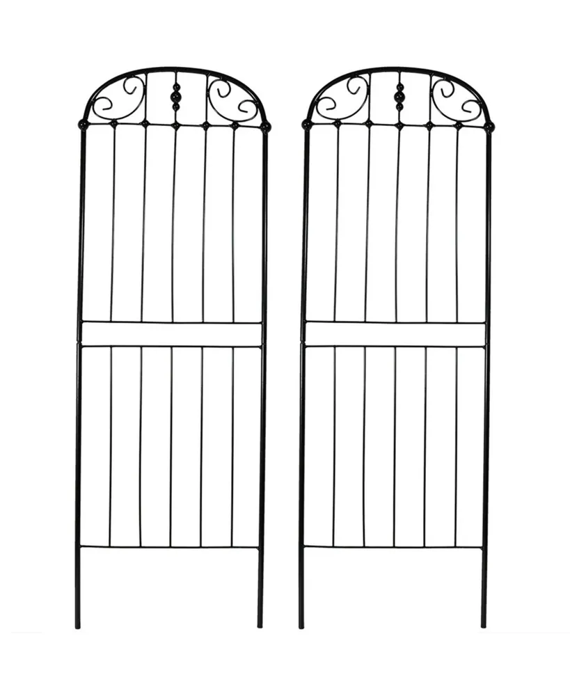 32-Inch Traditional Decorative Outdoor Trellis - Metal Wire Garden Trellis for Climbing Plants and Flowers - Set of 2