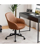 Pu Leathaire Home Office Arm Chair Adjustable Swivel