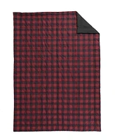 Closeout! Eddie Bauer Mountain Plaid Red Down Alternative Reversible Blanket