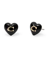 Coach Women's Signature Heart Stud Earrings