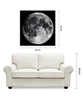 Empire Art Direct Full Moon Frameless Free Floating Tempered Glass Panel Graphic Wall Art, 40" x 40" x 0.2"