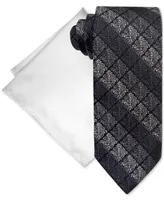 Steve Harvey Men's Stripe Tie & Pocket Square Set