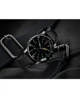 Luminox Men's Swiss Automatic Sport Timer Black Leather Strap Watch 42mm