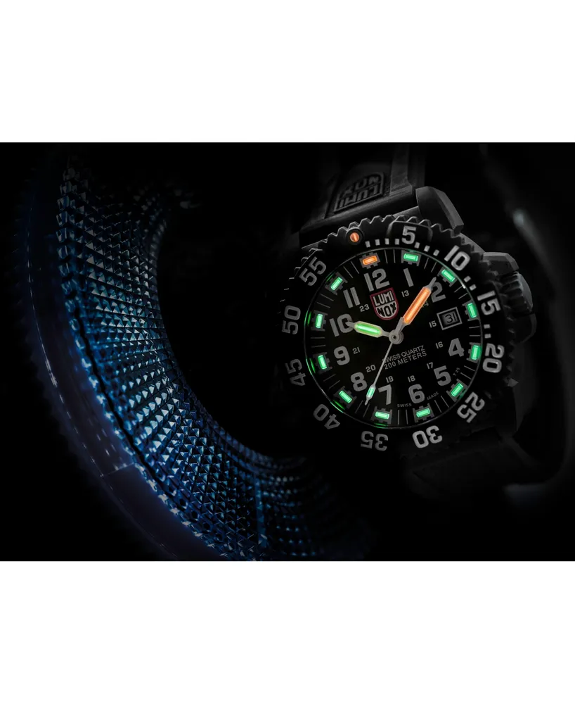 Luminox Men's Swiss Navy Seal ColorMark Black Rubber Strap Watch 44mm