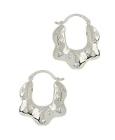 Sterling Forever Cubic Zirconia Tari Hoop Earrings