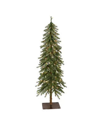 Puleo Pre-Lit Alpine Artificial Christmas Tree with 200 Lights, 6'