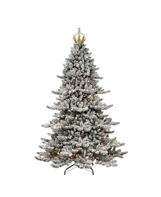 Puleo Pre-Lit Royal Majestic Spruce Artificial Christmas Tree with 700 Lights with Gold-Tone Crown Treetop, 7.5'