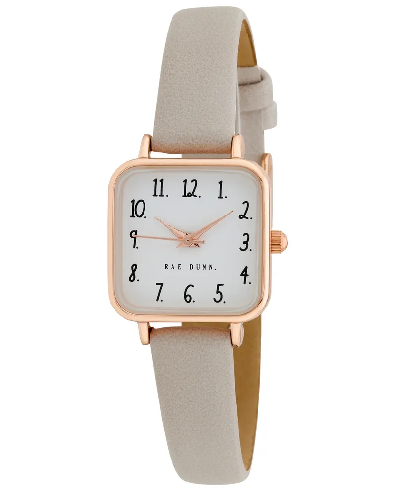 Rae Dunn Women's Amy Gray Polyurethane Strap Watch 24mm