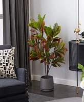 Traditional Croton Artificial Plant, 50"