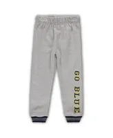 Toddler Boys Colosseum Navy and Heathered Gray Michigan Wolverines Poppies Hoodie Sweatpants Set