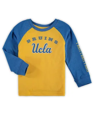 Toddler Boys and Girls Colosseum Heathered Gold Ucla Bruins Long Sleeve Raglan T-shirt