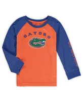 Toddler Boys and Girls Colosseum Heathered Orange Florida Gators Long Sleeve Raglan T-shirt