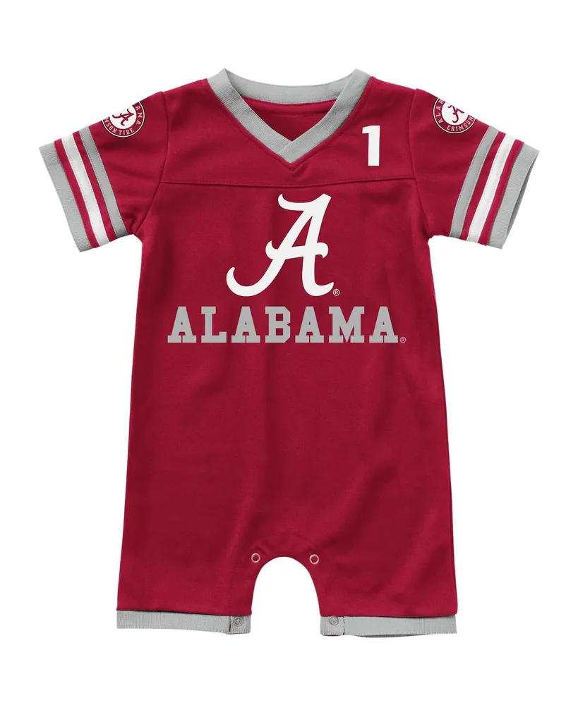 Boys and Girls Infant Colosseum Crimson Alabama Tide Bumpo Football Romper