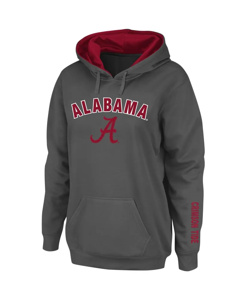 Women's Charcoal Alabama Crimson Tide Arch and Logo 1 Pullover Hoodie
