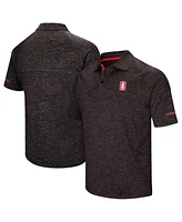 Men's Colosseum Black Stanford Cardinal Down Swing Polo Shirt