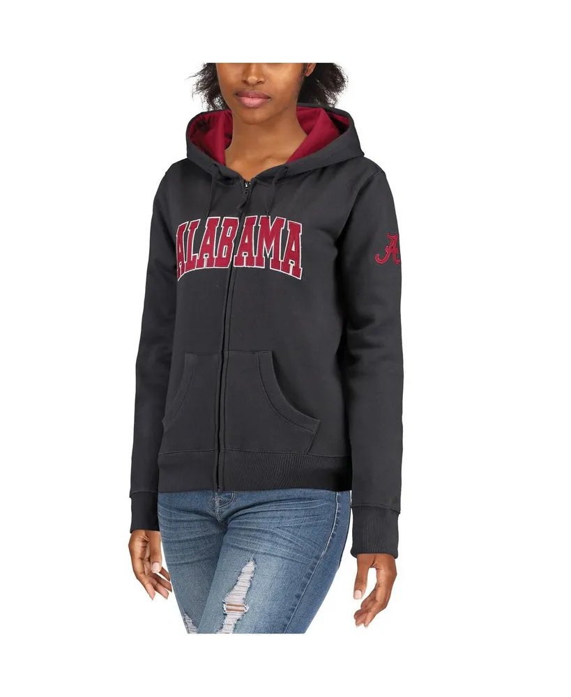 Women's Stadium Athletic Charcoal Alabama Crimson Tide Arched Name Full-zip Hoodie